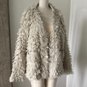 The Great Open-Front Cardigan Sweater Loop Fringe Soft Cozy Size 0